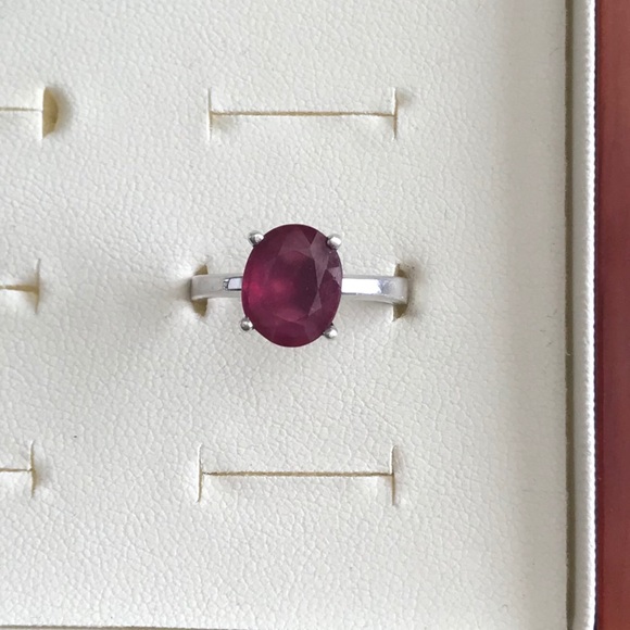 Jewelry - Ruby Sterling Silver Ring, 3.57ct Size 6